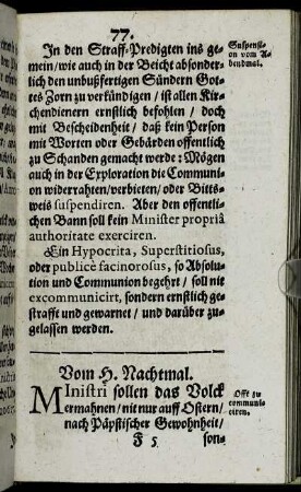 Vom H. Nachtmal.
