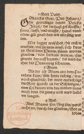 O Starcker Gott/ Herr Zebaot/ ||