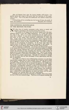 The Esthetic Significance of the Motion Picture