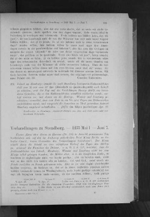 Verhandlungen zu Svendborg. - 1433 Mai 1 - Juni 7.