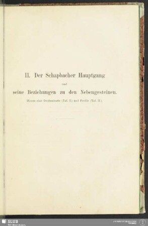 II. Der Schapbacher Hauptgang und seine Beziehungen zu den Nebengesteinen