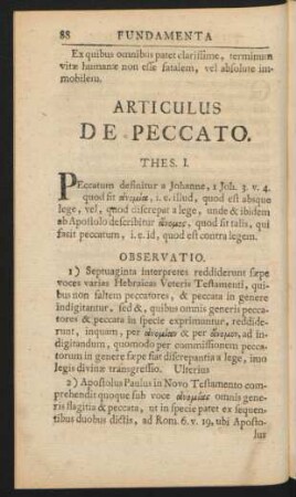 Articulus De Peccato.