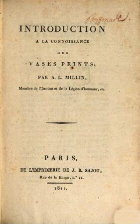 Introduction à la connoissance des vases peints