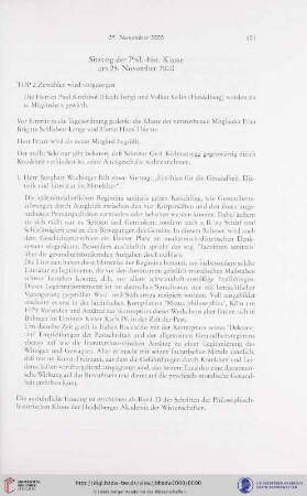 Sitzung der Phil.-hist. Klasse am 25. November 2000