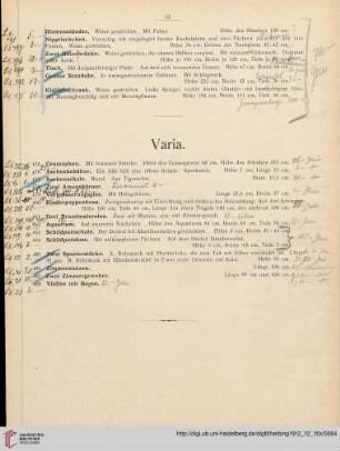 Varia (Nr. 475-488)