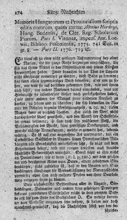 Memoria Hungarorum et provincalium scriptis editis notorum. P.I.II.
