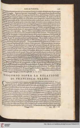 Discorso sopra la relatione di Francesco Ulloa