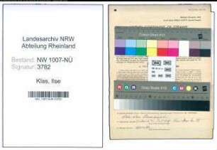 Entnazifizierung Ilse Klas , geb. 09.02.1909 (Kosmetikerin)