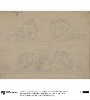 Berlin, Klosterstraße. Gewerbeinstitut. Entwürfe zu den Figurengruppen auf dem Rand des Brunnens. Vorzeichnung für die Vorbilder für Fabrikanten und Handwerker, Teil 1, Abteilung 2, Blatt 32