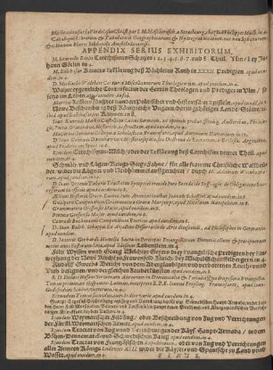 Appendix Serius Exhibitorum.