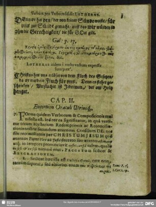 Cap. II. Encomion Oraculi Utriusq[ue]
