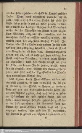 Gutachten über einen Versuch, den Flachs in Wasserdampf zu rösten