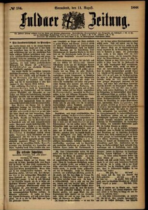 Ausgabe vom Samstag, den 11. August 1888.