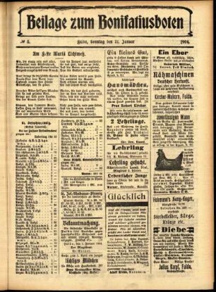 Zweite Ausgabe vom Sonntag, den 31. Januar 1904.