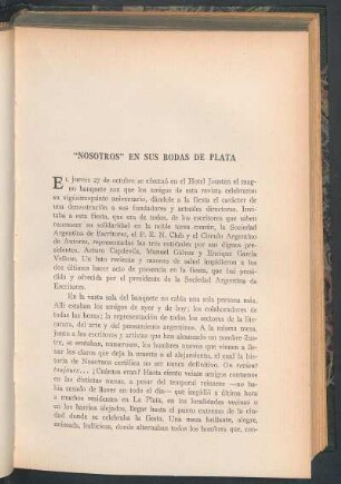 "Nosotros" en sus bodas de plata