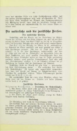 Die natürliche und die juristische Person