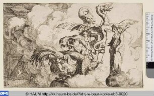 Triptolemus und Lynceus / Ceres Triptolemum per orbem mittit Lyncum in lyncem mutat
