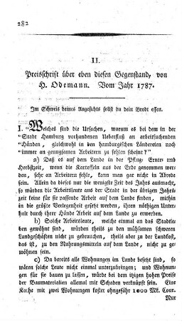 II. Preisschrift über eben diesen Gegenstand. Vom Jahr 1787.