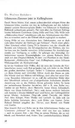 Liliencron-Zimmer jetzt in Kellinghusen