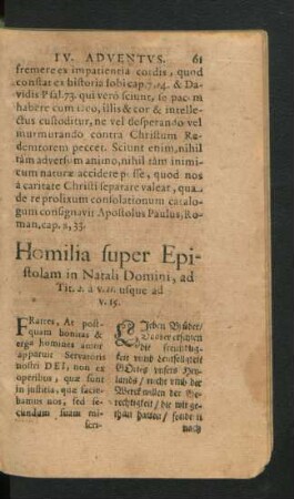 Homilia super Epistolam in Natali Domini