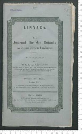 "Dem Andenken an Adelbert von Chamisso als Botaniker"