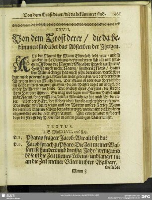 XXVII. Von dem Trost derer, die da bekümmert sind über das Absterben der Ihrigen