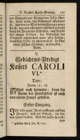 127-155, V. Gedaechtnis-Predigt