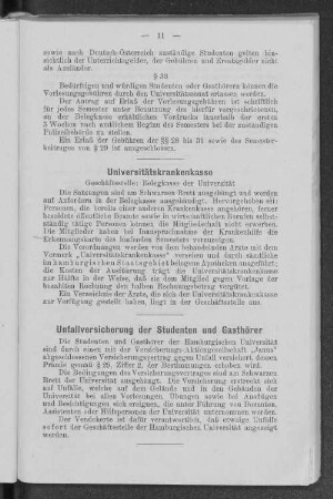 Unfallversicherung der Studenten und Gasthörer