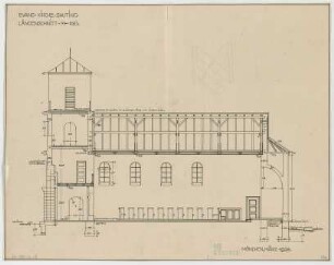 Fischer, Theodor; Gauting / Starnberg (Bayern); Ev. Christuskirche - Längsschnitt