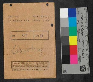 Lehrvertrag zwischen dem Lehrbetrieb Howaldtswerke Hamburg A.G. und derm Lehrling Heiner Lütge, zur Ausbildung als Schiffszimmerer Lehrverhältnis vom 5. April 1956 bis 30.9.1959