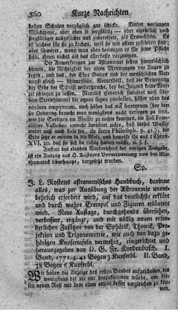 Astronomisches Handbuch. N.Aufl. Bd.1.2.