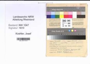 Entnazifizierung Josef Koehler , geb. 25.11.1897 (Angestellter)