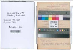 Entnazifizierung Hilde Schrahe , geb. 16.09.1906 ()