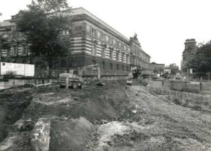 Dresden-Altstadt. Ausgrabungsfeld am Standort Coselpalais. Blick nach Osten zum Albertinum