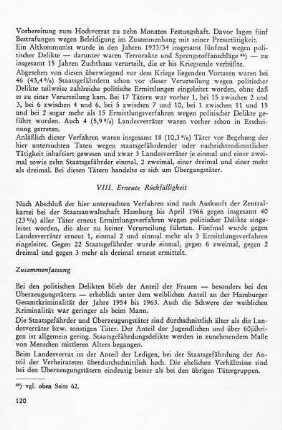 VIII. Erneute Rückfälligkeit