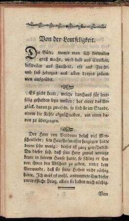Von der Leutseligkeit.