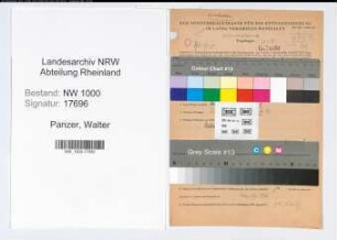 Entnazifizierung Walter Panzer, geb. 14.05.1907 (Handlungsreisender)