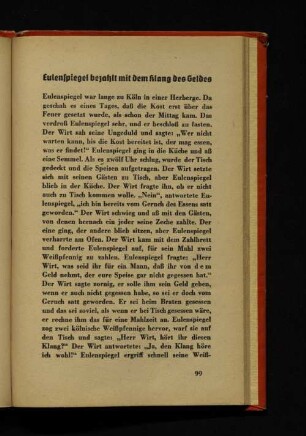 Eulenspiegel bezahlt mit dem Klang des Geldes