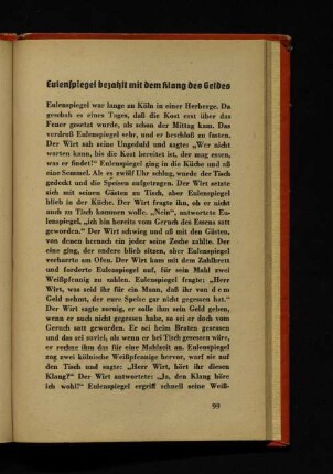 Eulenspiegel bezahlt mit dem Klang des Geldes