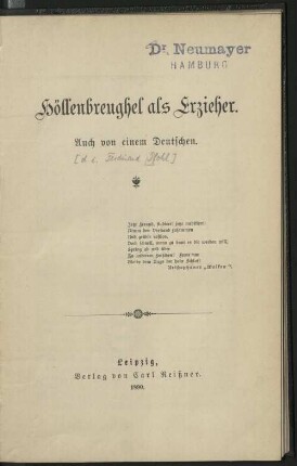 Höllenbreughel als Erzieher