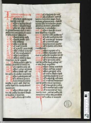 Inhaltsverzeichnis, 14. Jh.