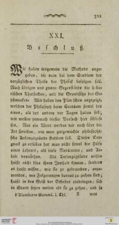 XXI. Beschluß