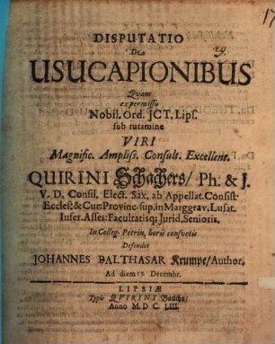 Disp. de usucapionibus