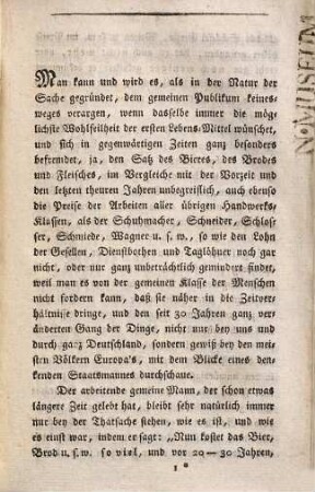 Gründliche Bemerkungen über die gegenwärtigen Verhältnisse der Brauereyen im Allgemeinen und der Münchener Brauer insbesondere : gegen das jüngst im Drucke erschienene Gespräch in der Schenke zu Nulldorf über den neuen Biersatz