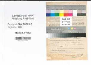 Entnazifizierung Franz Hingott , geb. 10.07.1904 (Kaufmann)