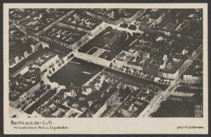Ansichtskarte "Berlin aus der Luft", Michaelkirche und Engelbecken