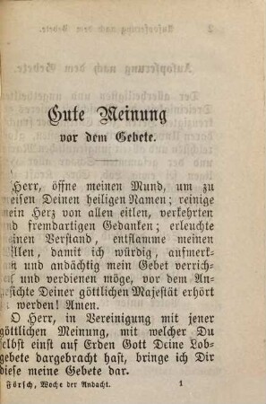 Die Woche der Andacht : ein vollständiges katholisches Gebetbuch für die einzelnen Tage der Woche, ...