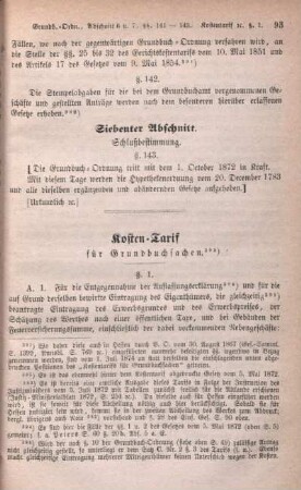 Kosten-Tarif für Grundbuchsachen.