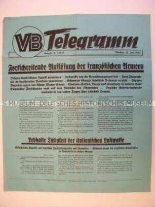 Maueranschlag des "Völkischen Beobachters": "Fortschreitende Auflösung der französischen Armeen"
