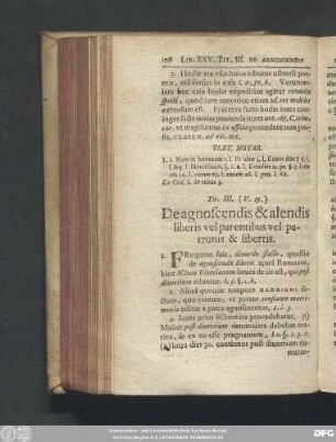 Tit. III. (V. 25.) De agnoscendis & alendis liberis vel parentibus vel patronis & libertis.
